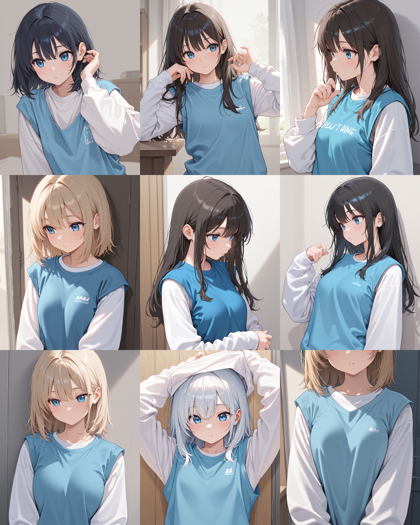 Stein Illustrious v15 - 袖のない上着、胴体部分だけの服を表現するプロンプトと画像生成結果:画像10