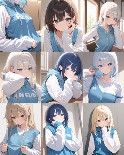 WAI-NSFW-Illustrious v15.0 - 袖のない上着、胴体部分だけの服を表現するプロンプトと画像生成結果:画像6