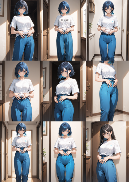 FiaMix Illustrious-XL v2.90 - 服の上からお腹を触るポーズのプロンプト、画像生成結果:画像4