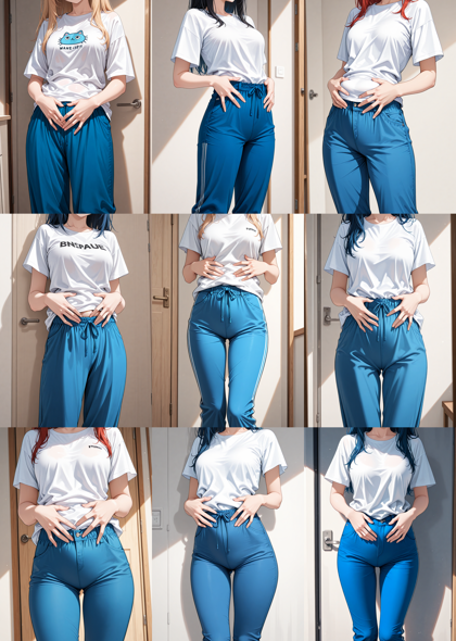 Kawaii Realistic Manga IL Mix v0.2 - 服の上からお腹を触るポーズのプロンプト、画像生成結果:画像6