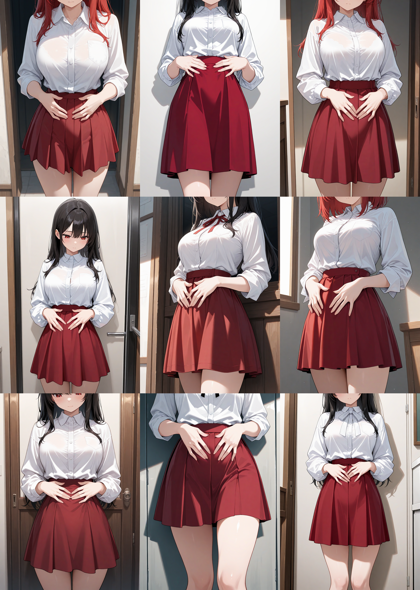 Nova Anime XL v12.0 - 服の上からお腹を触るポーズのプロンプト、画像生成結果:画像8