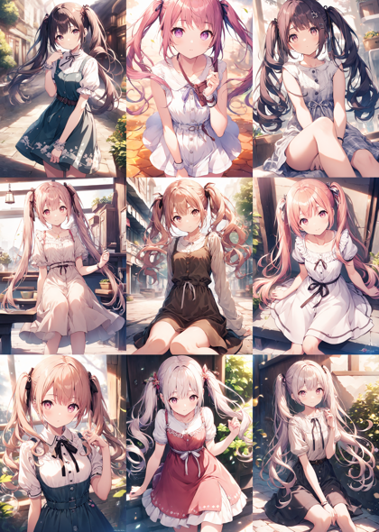 Animagine XL 4.0 opt - ツインテールを表現するプロンプト、画像生成結果:画像3