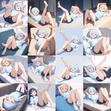 Zuki Anime LL v4.0 - じたばた、イヤイヤするポーズのプロンプト:画像6
