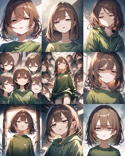 Animagine XL 4.0 opt - 「うへぇ」の表情を表現するプロンプト、画像生成結果:画像4