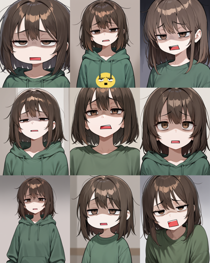 AnnnslMIXIllustriousXL v5.1 - 「うへぇ」の表情を表現するプロンプト、画像生成結果:画像18