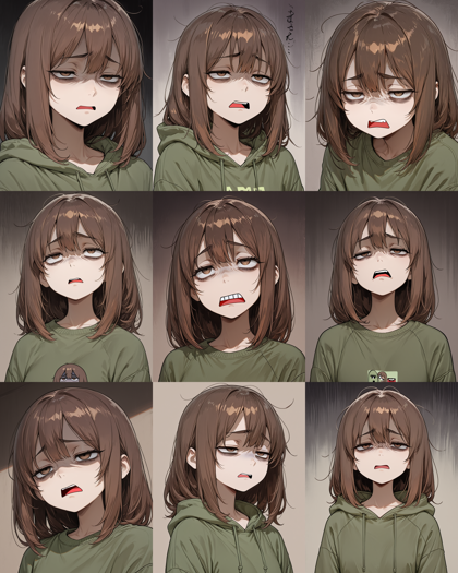 FlareDiffusion v18 - 「うへぇ」の表情を表現するプロンプト、画像生成結果:画像19