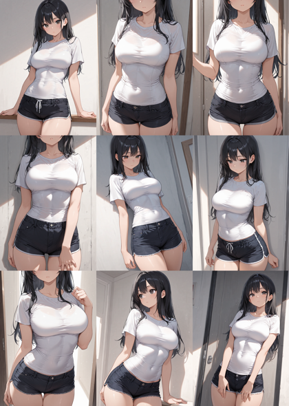 Nova Anime XL v14.0 - シャツでアンダーバストラインができないようにするプロンプト、画像生成結果:画像6