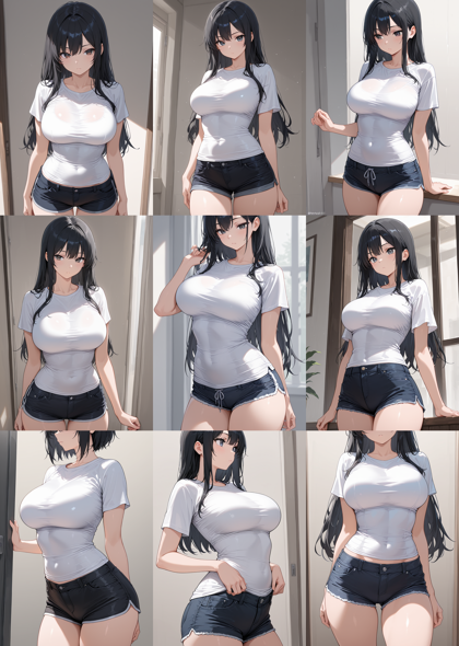 WAI-illustrious-SDXL v15.0 - シャツでアンダーバストラインができないようにするプロンプト、画像生成結果:画像5