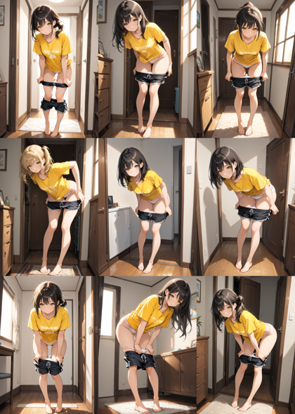 FiaMix Illustrious-XL v2.90 - 服を脱ぐポーズ、服を脱ぎかけているシーンを表現するプロンプト、画像生成結果:画像16