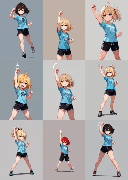 copycat-illustrious v7.0 - アッパーで殴っているポーズを表現するプロンプト、画像生成結果:画像32