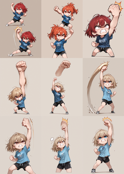 Diving-Illustrious Anime v13.0 - アッパーで殴っているポーズを表現するプロンプト、画像生成結果:画像10