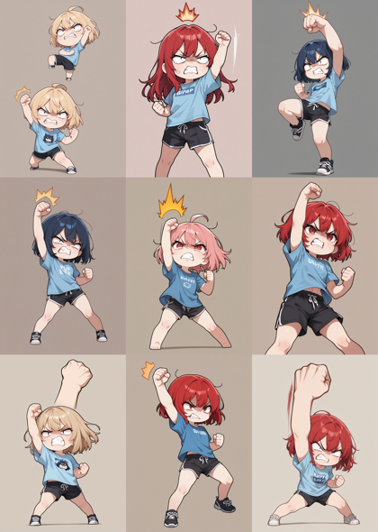 HDA Rainbow Illus v1.7new - アッパーで殴っているポーズを表現するプロンプト、画像生成結果:画像37