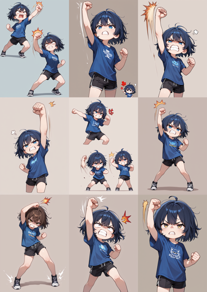 Illustrious NSFW from HaDeS v4.0.12 - アッパーで殴っているポーズを表現するプロンプト、画像生成結果:画像43
