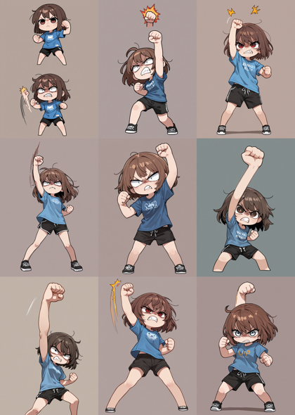 REED AnimeCute SDXL v1.0 - アッパーで殴っているポーズを表現するプロンプト、画像生成結果:画像23