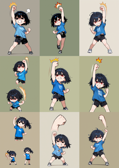 SayaMix Illustrious v3.0 - アッパーで殴っているポーズを表現するプロンプト、画像生成結果:画像56