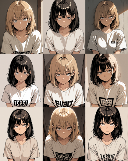 Obsidian Anise v1.0 - 上目づかいの表情、見上げている表情を表現するプロンプト、画像生成結果:画像5