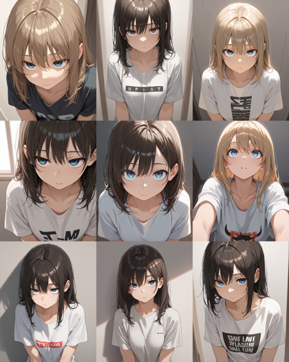 WAI-illustrious-SDXL v16.0 - 上目づかいの表情、見上げている表情を表現するプロンプト、画像生成結果:画像1