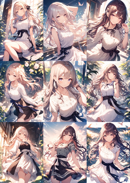 Animagine XL 4.0 opt - 衣装の腰の帯を表現するプロンプト、画像生成結果:画像3