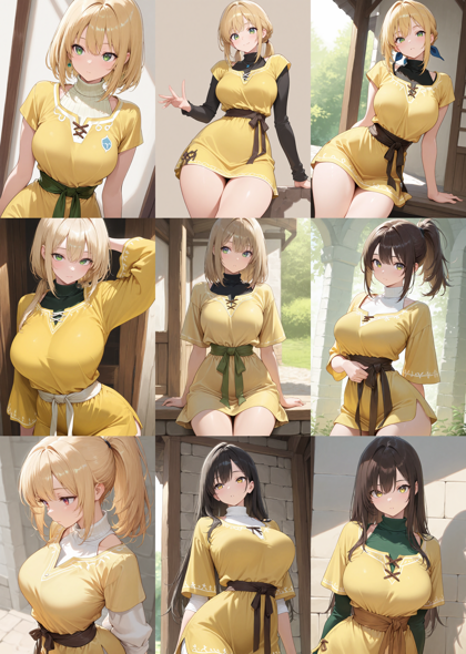 Hassaku XL v3.2 - 衣装の腰の帯を表現するプロンプト、画像生成結果:画像9