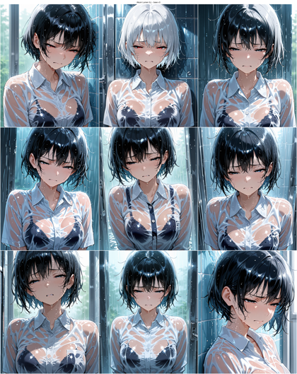 Akium Lumen ILL - base v3 - 濡れているキャラクターを表現するプロンプト、画像生成結果:画像7