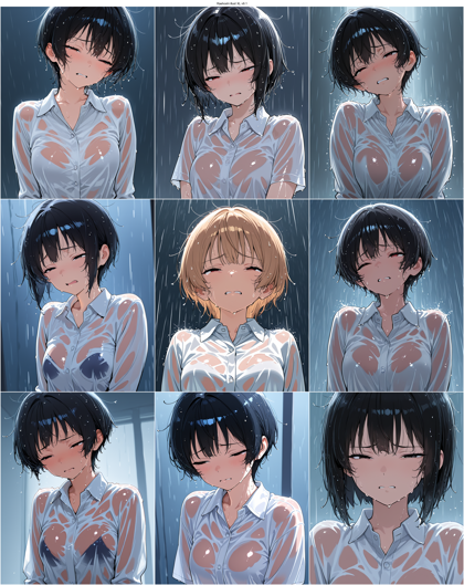 Raehoshi illust XL v9.1 - 濡れているキャラクターを表現するプロンプト、画像生成結果:画像4