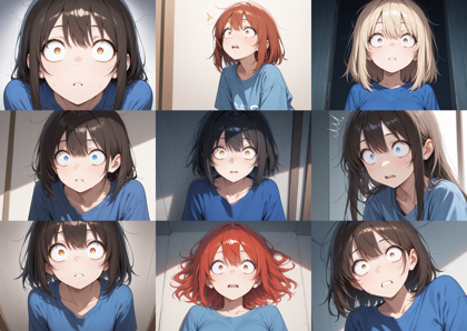 Nova Anime v8.0 - 目を見開いた表情、瞳が小さくなる描写のプロンプトと画像生成結果:画像4