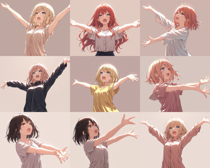 HakushiMix v1.3 - 大きく口を開いた表情のプロンプト、画像生成結果:画像11