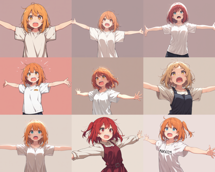 HakushiMix v1.3 - 大きく口を開いた表情のプロンプト、画像生成結果:画像29