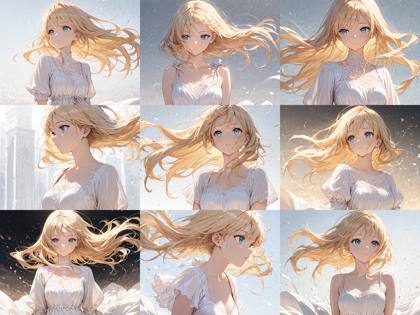 Noava Anime XL v10.0 - 風になびく服、髪を表現するプロンプト、画像生成結果:画像6