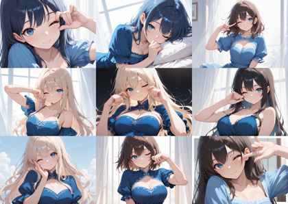 Nova Anime XL v17.0 - ウィンクを表現するプロンプト:画像2