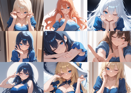 Prefect illustrious XL v7.0 - ウィンクを表現するプロンプト:画像3