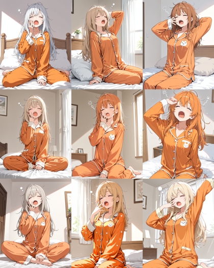 AlcAI - AnimeHaven Awakening - v30 - あくびをしているキャラクターを表現するプロンプト、画像生成結果:画像5