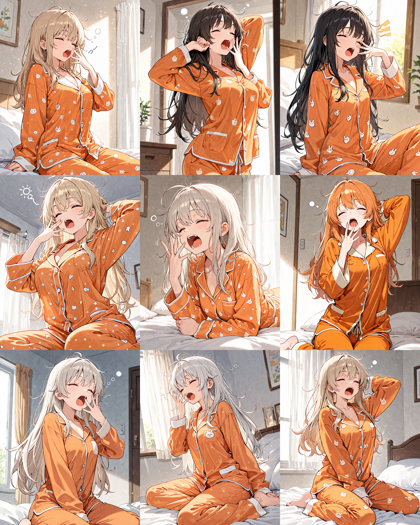 Nova Anime XL v13.0 - あくびをしているキャラクターを表現するプロンプト、画像生成結果:画像2