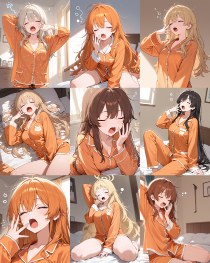 WAI-illustrious-SDXL v15.0 - あくびをしているキャラクターを表現するプロンプト、画像生成結果:画像1