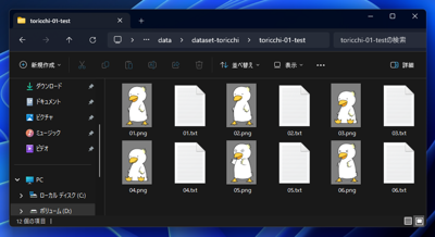 Dataset Tag Editor で選択した複数の画像にタグを追加する:画像1