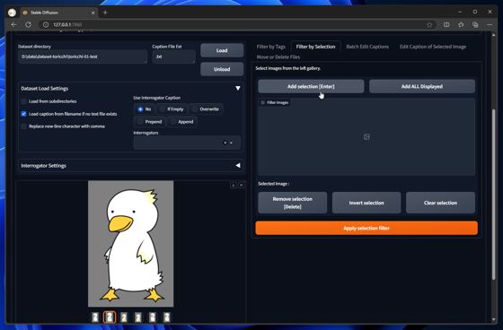 Dataset Tag Editor で選択した複数の画像にタグを追加する:画像8