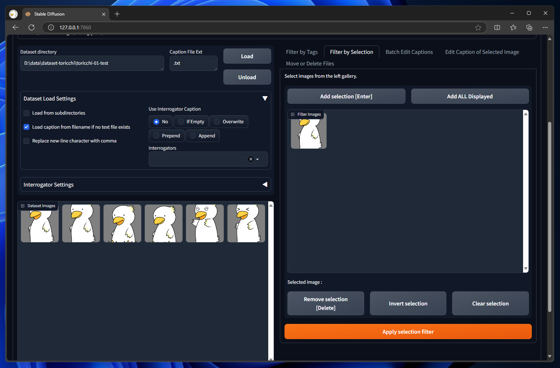 Dataset Tag Editor で選択した複数の画像にタグを追加する:画像10