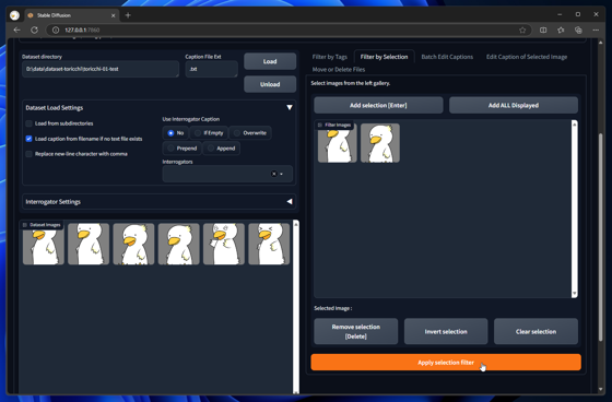 Dataset Tag Editor で選択した複数の画像にタグを追加する:画像15