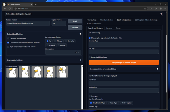 Dataset Tag Editor ですべての画像にタグを追加する:画像6