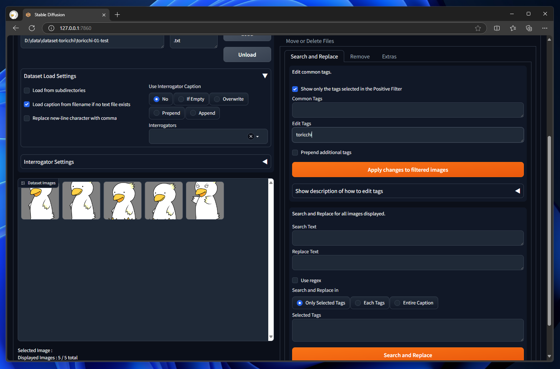 Dataset Tag Editor ですべての画像にタグを追加する:画像7