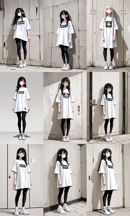 Plant Milk Walnut - 丈の長い (膝上程度の丈の) Tシャツのプロンプト:画像15