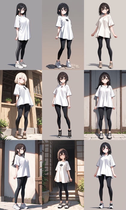 WAI-NSFW Illustrious v14.0 - 丈の長い (膝上程度の丈の) Tシャツのプロンプト:画像7