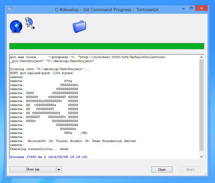 TortoiseGit を利用して TFS (Team Foundation Server) のGitプロジェクト(リポジトリ)のクローンを作成する:画像6