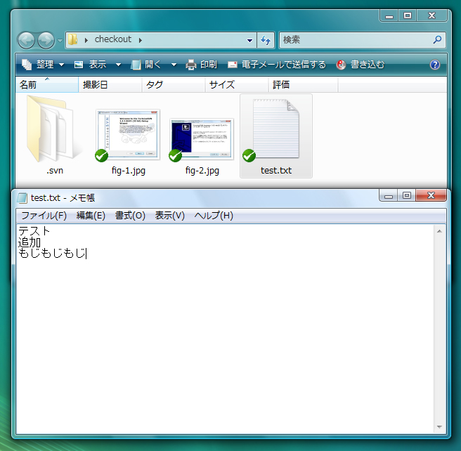 TortoiseSVNでのアップデートとコミット:画像1