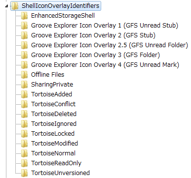 TortoiseSVN のオーバーレイアイコンが表示されない:画像1