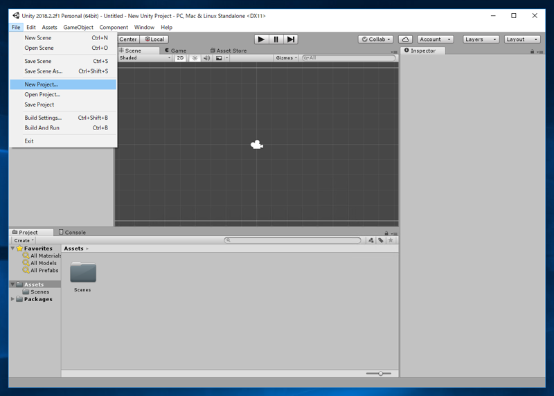Unity の新規プロジェクトを作成する:画像3
