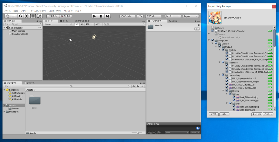 UnityPackage形式のパッケージをインポートする:画像4