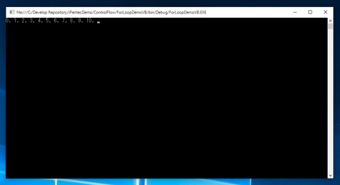 Visual Basic : For文による繰り返し処理のコードと実行結果:画像1