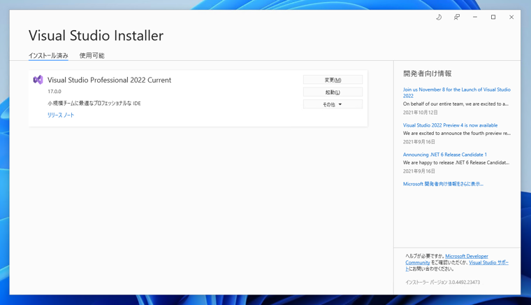 Visual Studio 2022 をインストールする:画像19