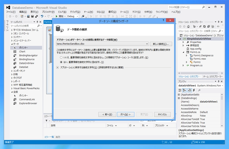 Windows Form のデータソース (DataSource)を作成する:画像10